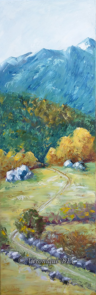 mountain path painting